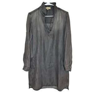 Cloth & Stone Women's Gray Collared Tencel Popover Shirt Dress Size Medium